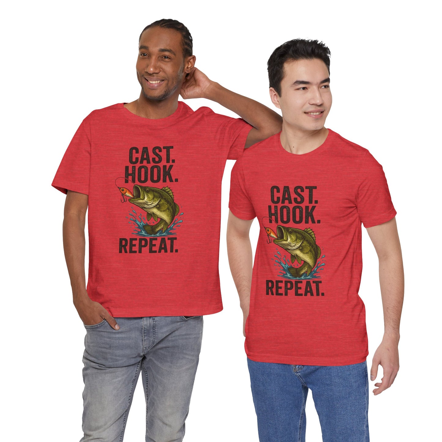 Cast Hook Repeat Fishing Tee