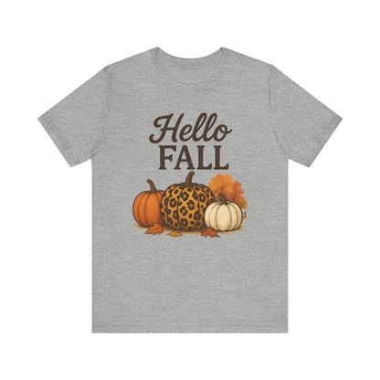 Hello Fall with Cheetah Pumpkin Tee