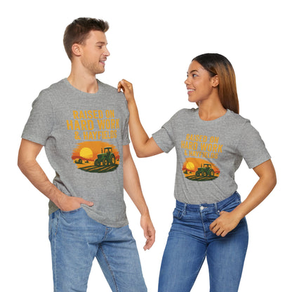 Raised on Hard Work & Hayfields Tee – Farm Life Tractor Graphic Shirt