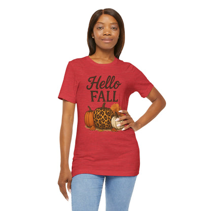 Hello Fall with Cheetah Pumpkin Tee