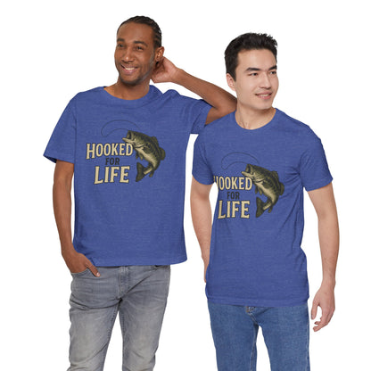 Hooked for Life Tee – Rustic Bass Fishing Graphic Shirt