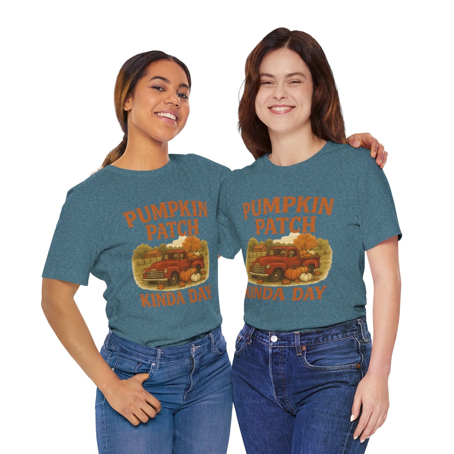 Pumpkin Patch Kinda Day Tee – Vintage Truck & Fall Pumpkins Graphic Shirt