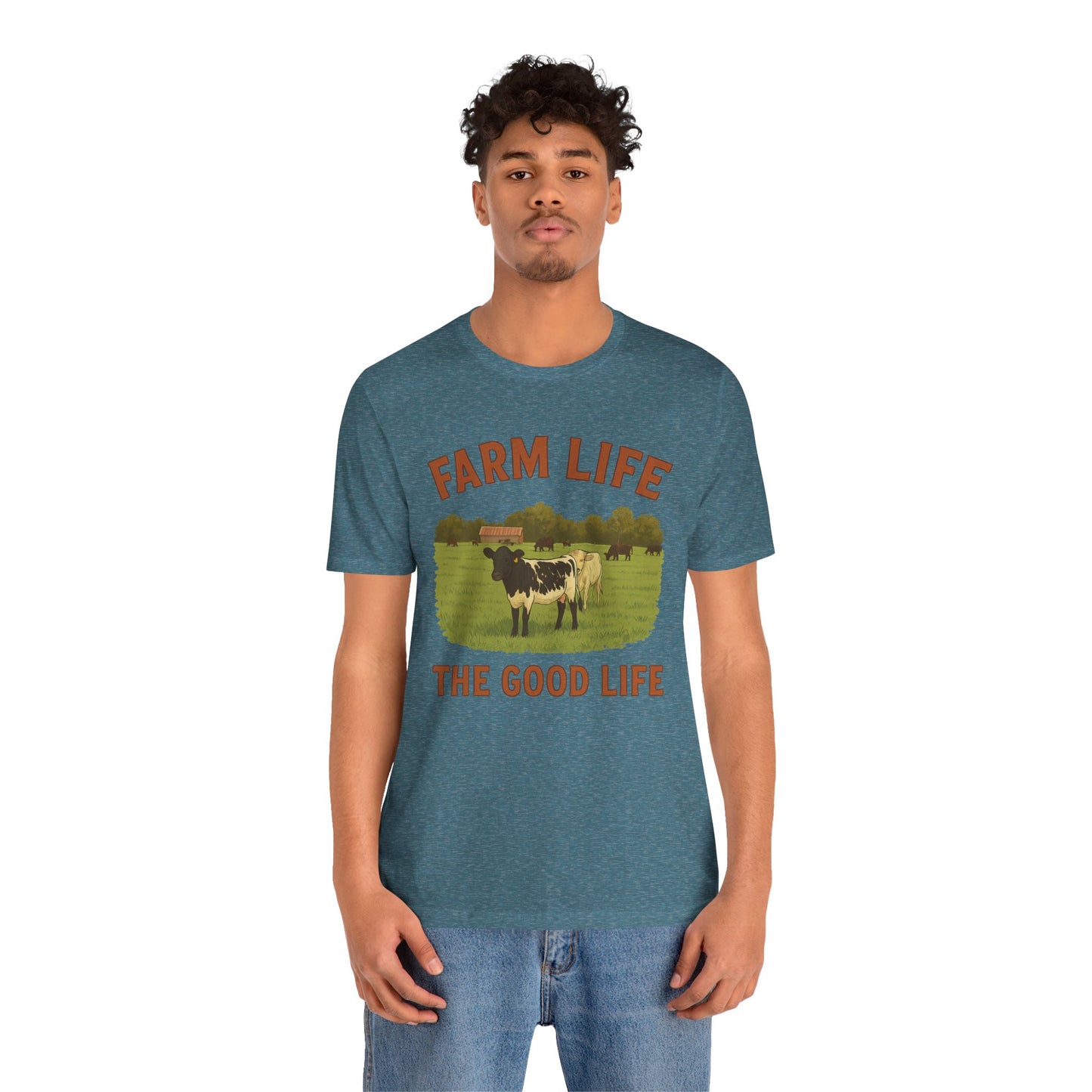 Farm Life, The Good Life Tee – Rustic Cow & Pasture Country Shirt