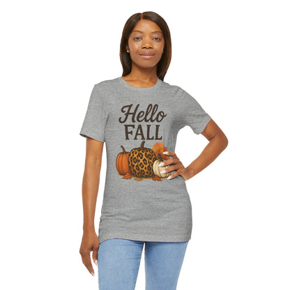 Hello Fall with Cheetah Pumpkin Tee