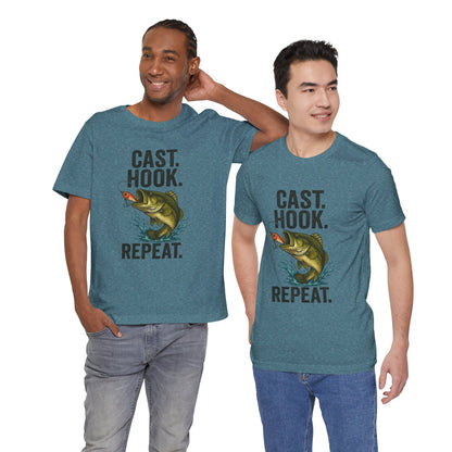Cast Hook Repeat Fishing Tee