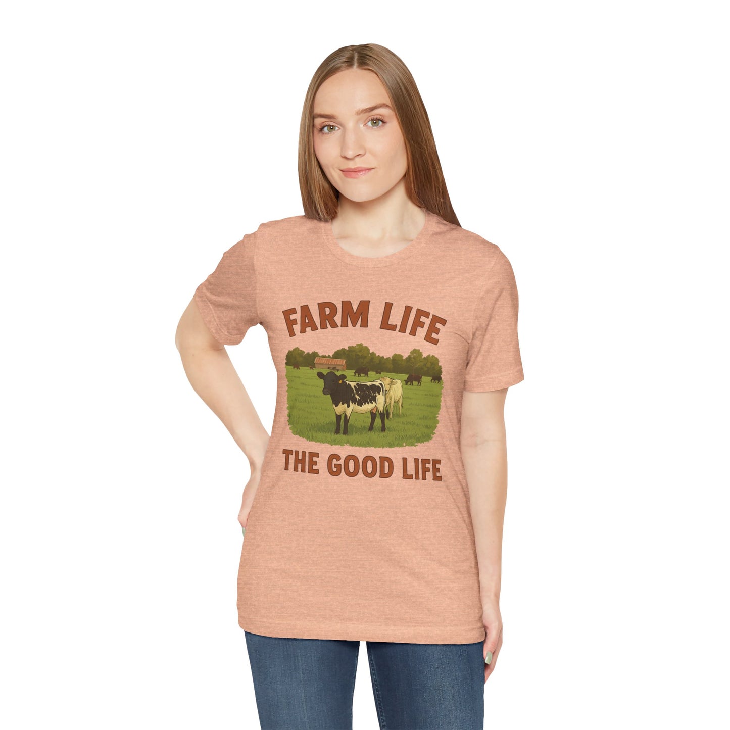 Farm Life, The Good Life Tee – Rustic Cow & Pasture Country Shirt