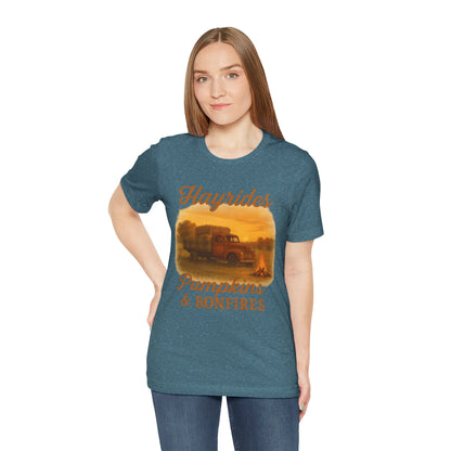 Hayrides, Pumpkins & Bonfires Tee – Rustic Fall Truck Graphic Shirt