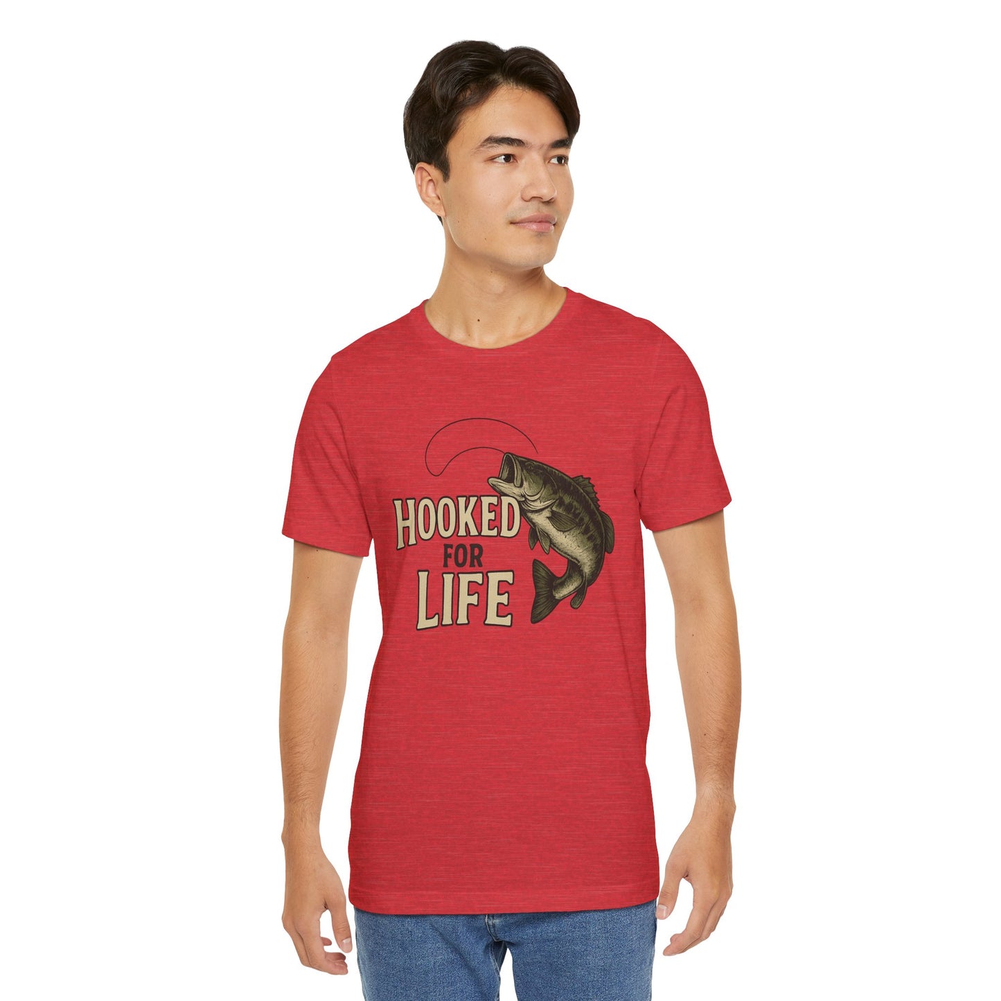 Hooked for Life Tee – Rustic Bass Fishing Graphic Shirt