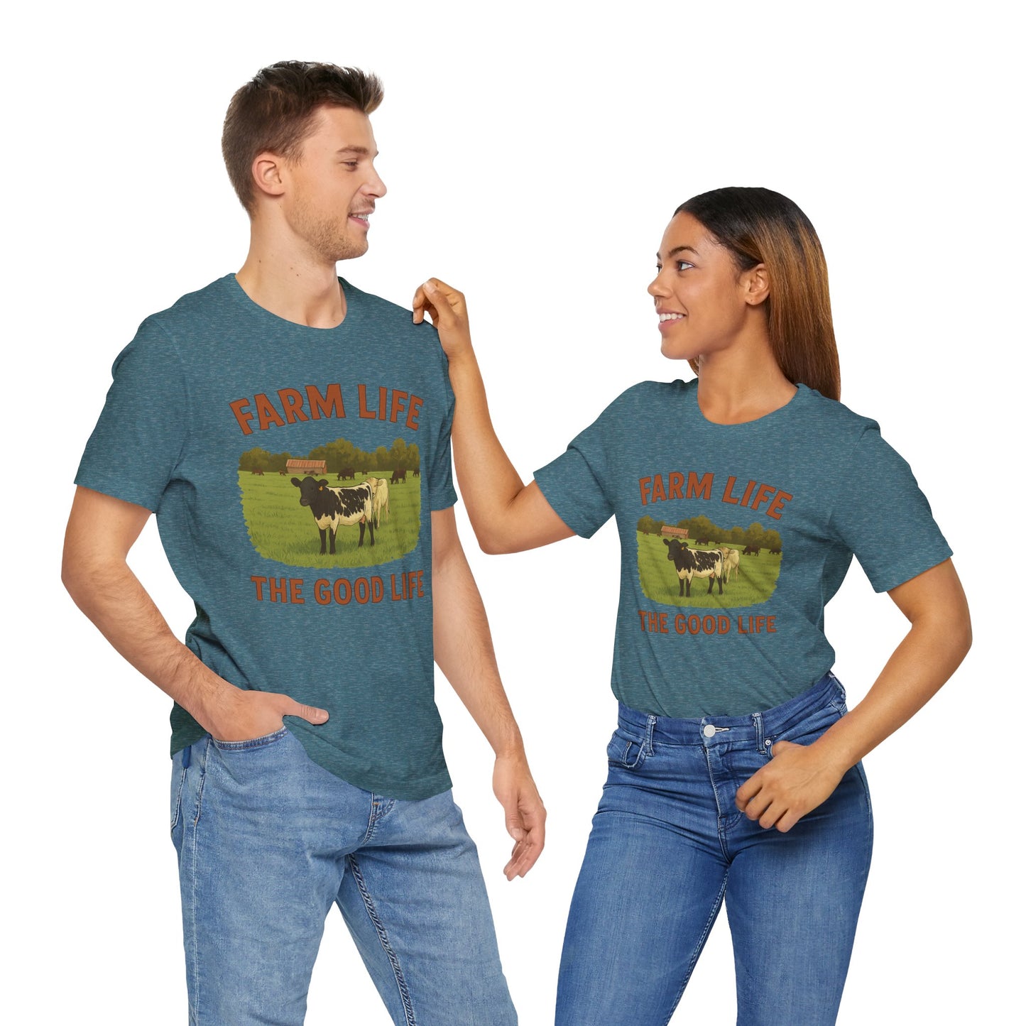 Farm Life, The Good Life Tee – Rustic Cow & Pasture Country Shirt