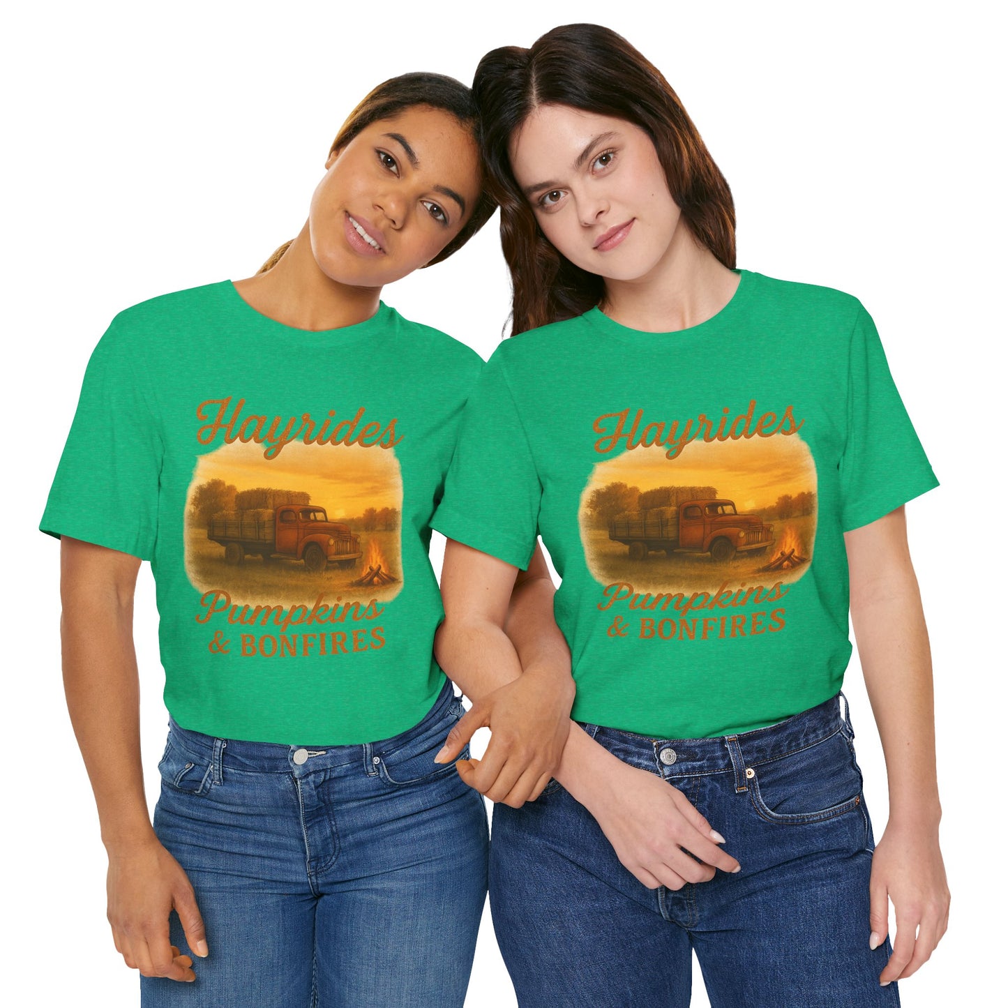 Hayrides, Pumpkins & Bonfires Tee – Rustic Fall Truck Graphic Shirt