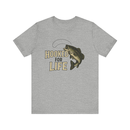 Hooked for Life Tee – Rustic Bass Fishing Graphic Shirt