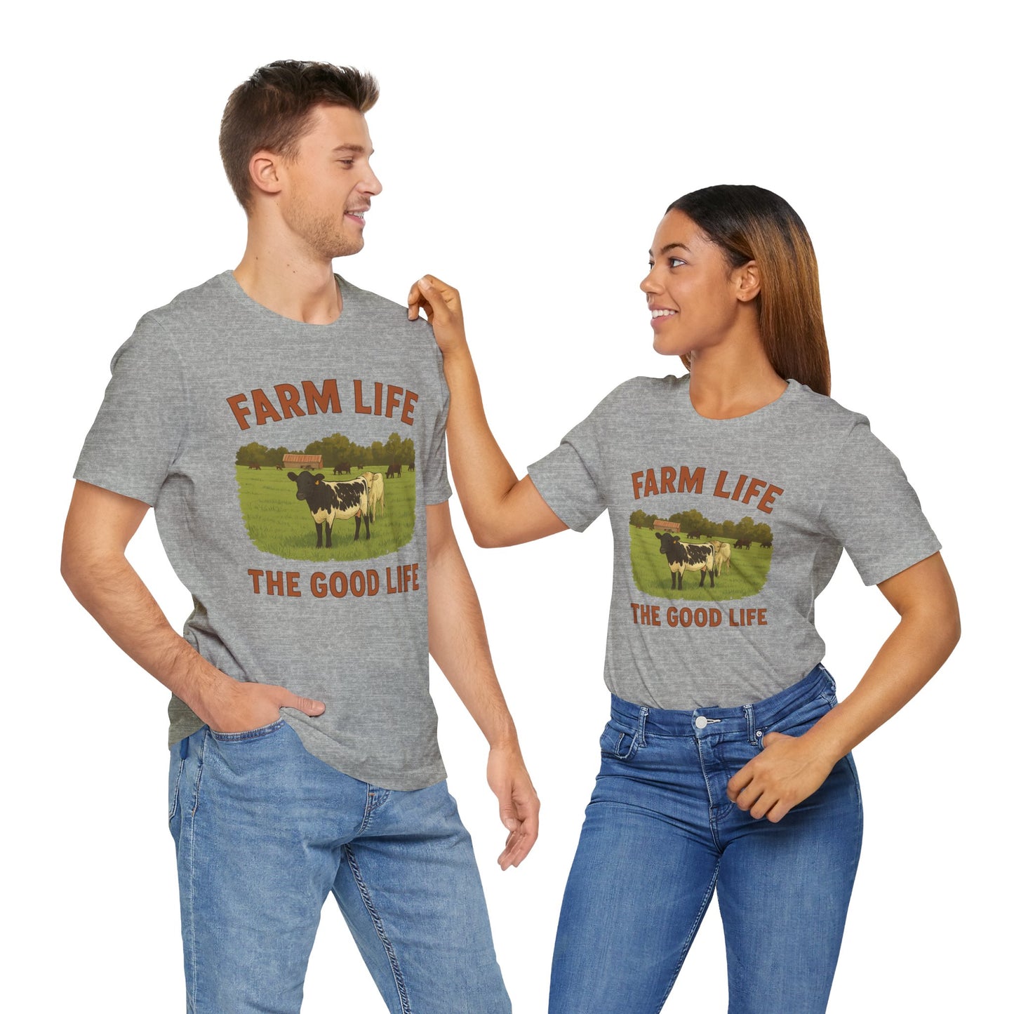 Farm Life, The Good Life Tee – Rustic Cow & Pasture Country Shirt