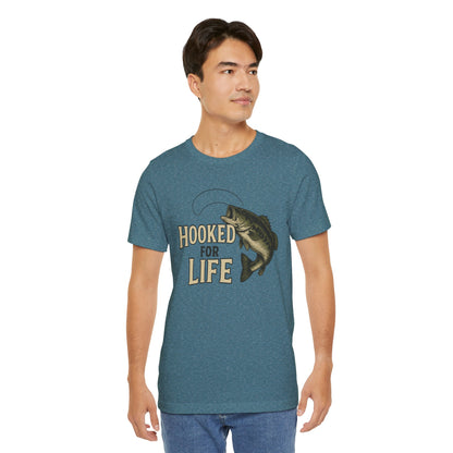 Hooked for Life Tee – Rustic Bass Fishing Graphic Shirt