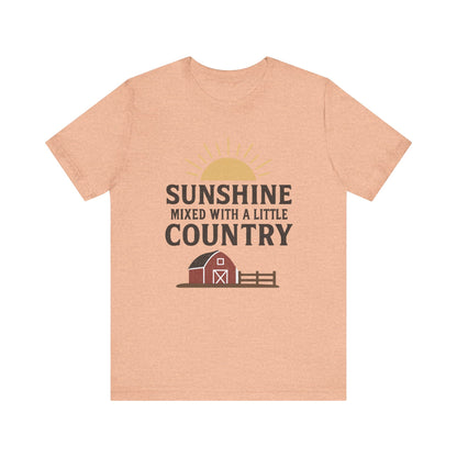 Sunshine Mixed with a Little Country Tee – Rustic Barn & Sunrise Farm Shirt