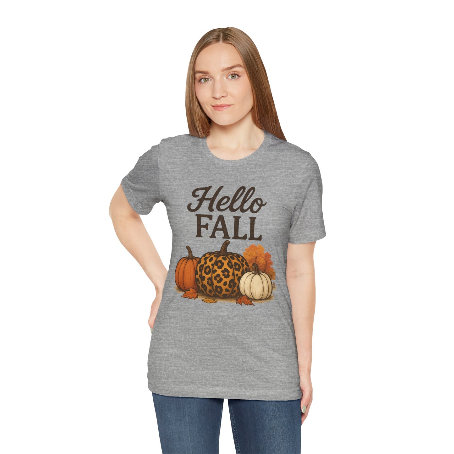 Hello Fall with Cheetah Pumpkin Tee