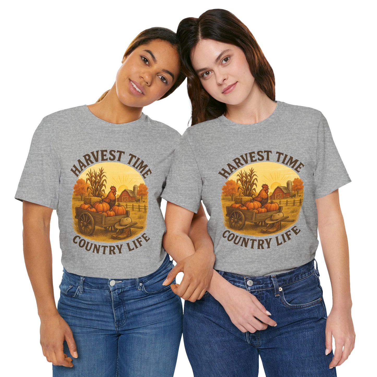 Harvest Time Country Life Tee – Rustic Farm & Pumpkin Cart Fall Shirt