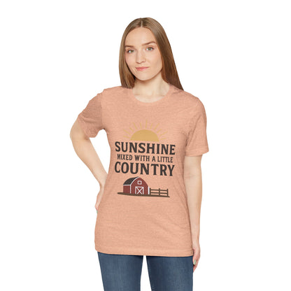 Sunshine Mixed with a Little Country Tee – Rustic Barn & Sunrise Farm Shirt