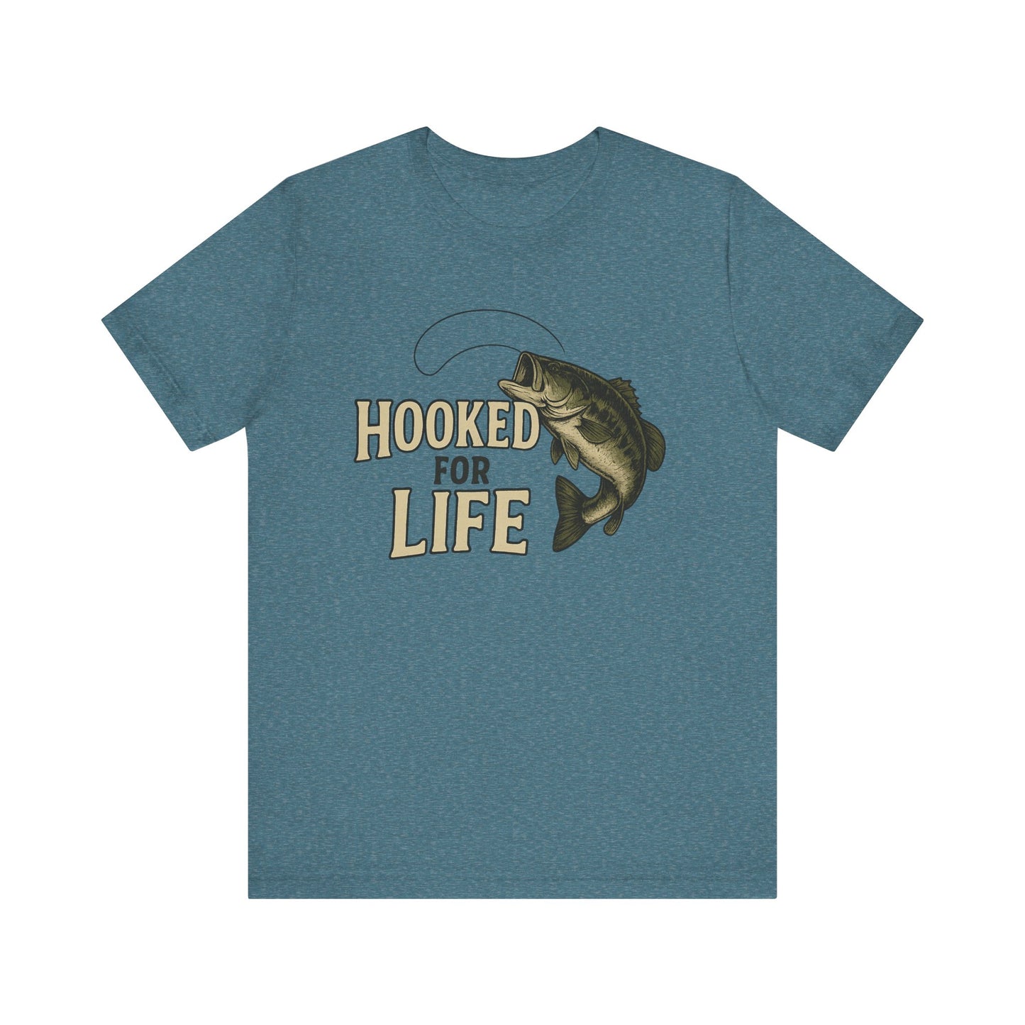 Hooked for Life Tee – Rustic Bass Fishing Graphic Shirt