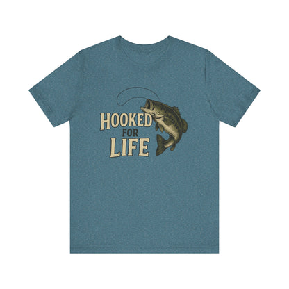 Hooked for Life Tee – Rustic Bass Fishing Graphic Shirt