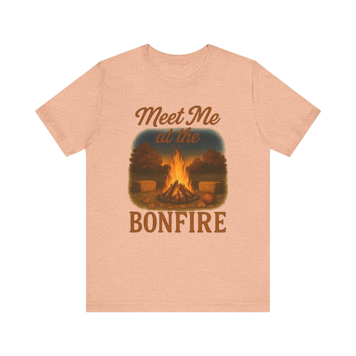 Meet Me at the Bonfire Tee – Rustic Fall Campfire Graphic Shirt