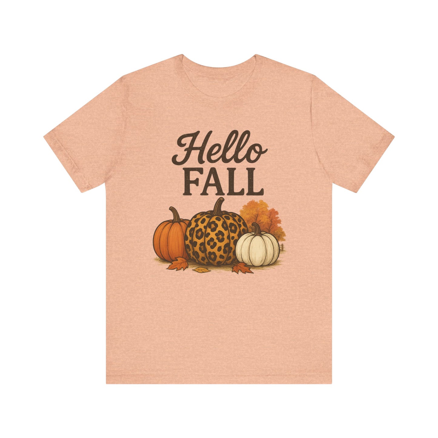 Hello Fall with Cheetah Pumpkin Tee
